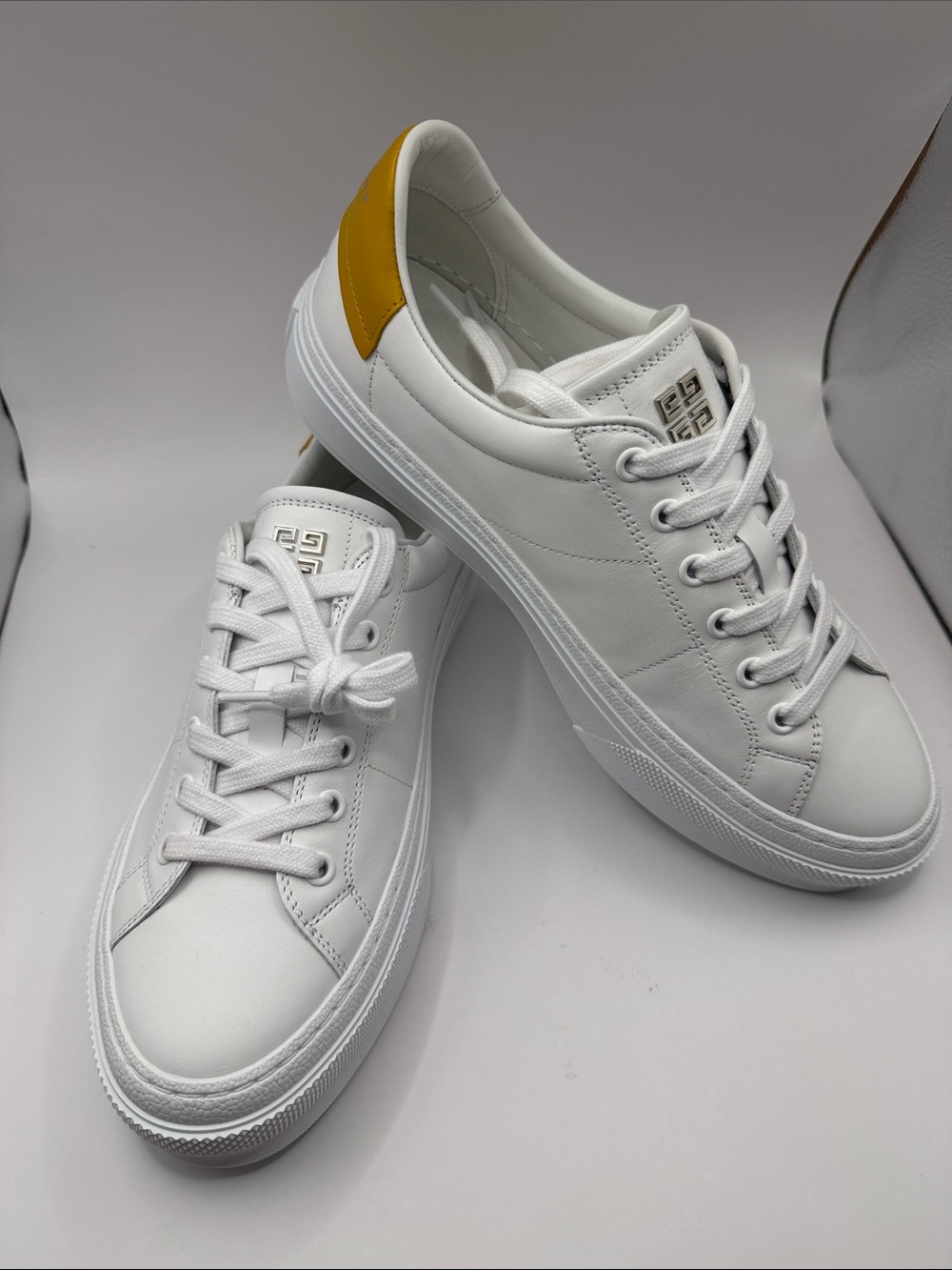 Givenchy, White & Yellow Leather City Platform Sneakers, US 7 / EU 39, NWT